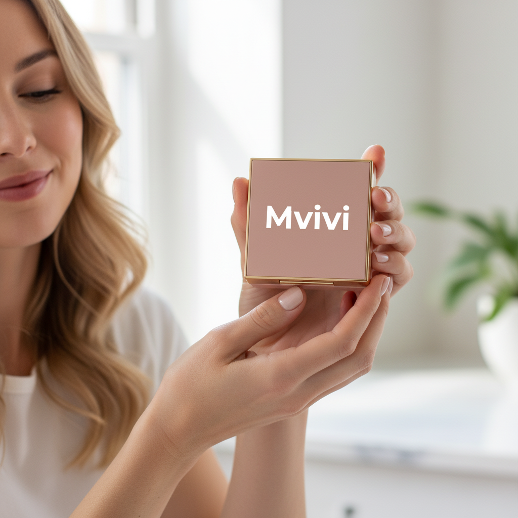 Lifestyle beauty shot with branded product