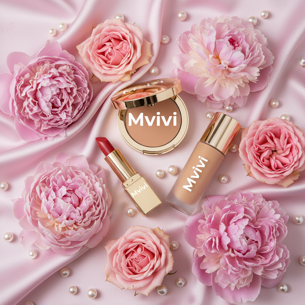 Pink peonies on silk with visible logo